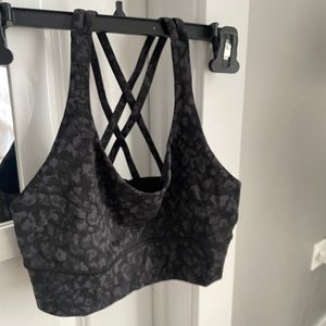 Lulu black speckled sports bra